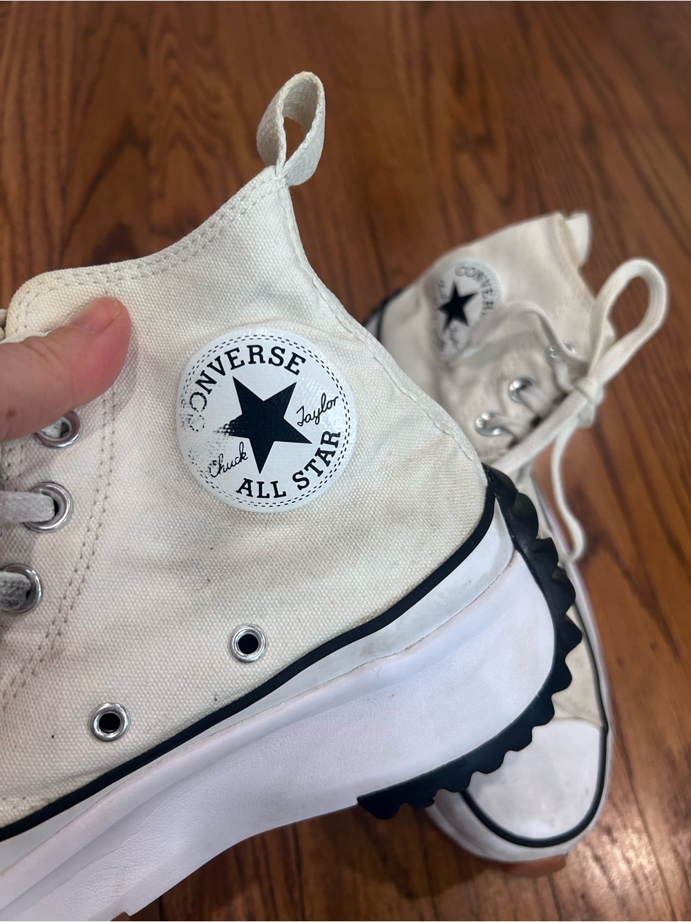 Converse Off-White Platform High Top Sneakers - Picture 6 of 8